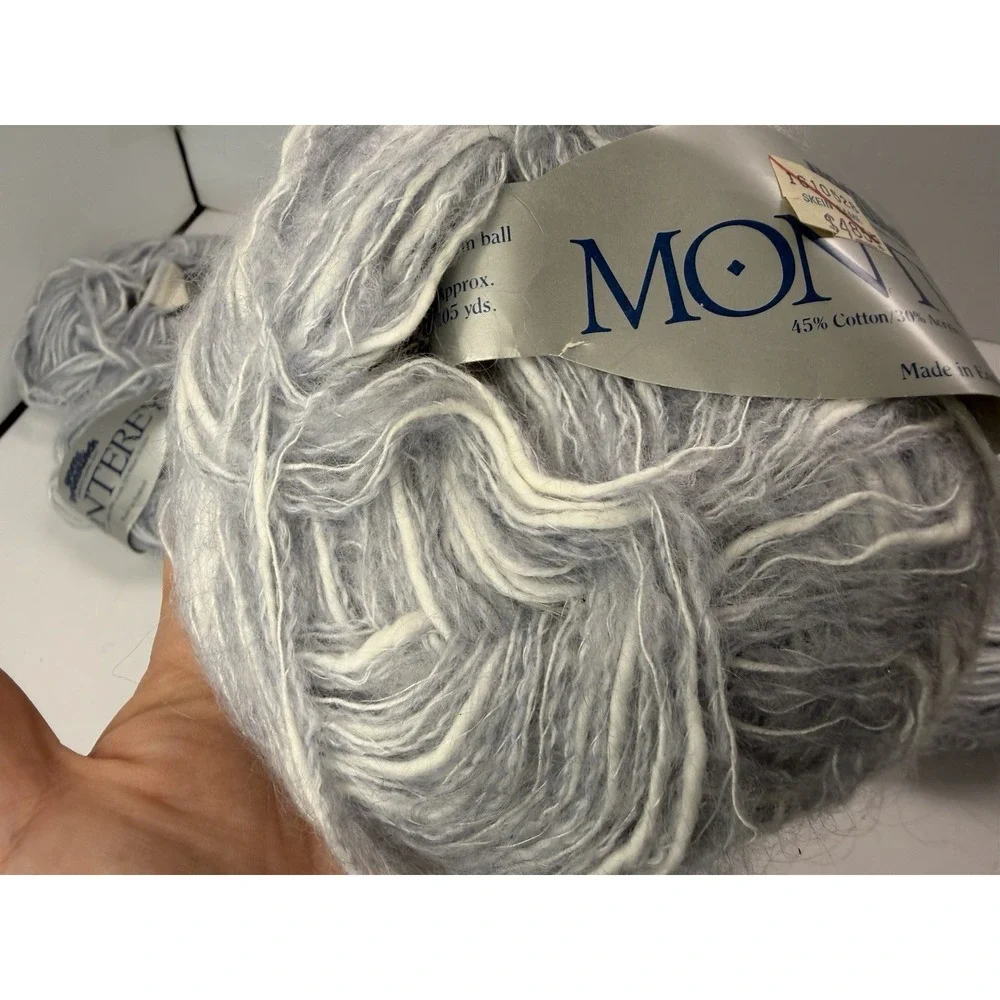 Brunswick Yarns MONTEREY Mohair Blend Yarn Silver Grey Lot Of 9 - 2 Dye‎ Lots